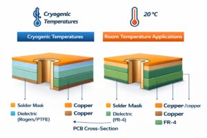 cryogenic vs room-temperature PCB materials