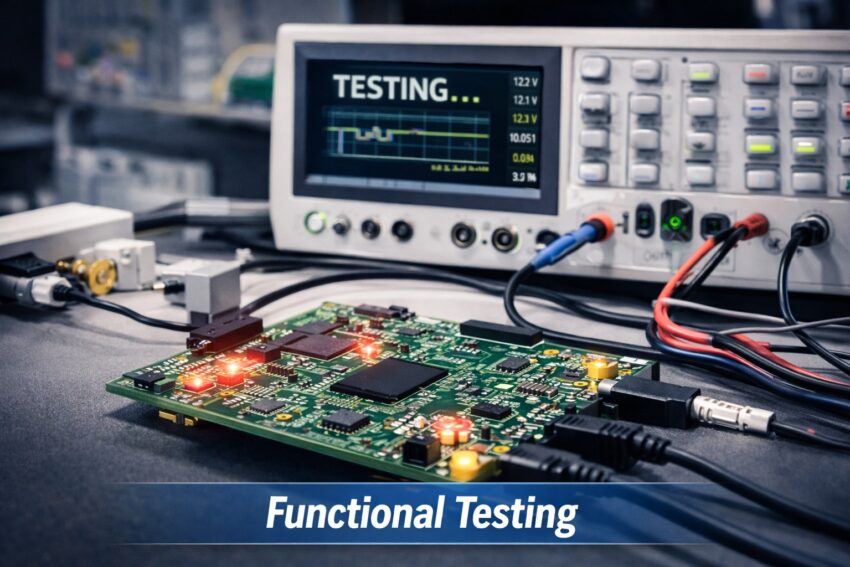 Fuctional Test Setup Example Essential PCB Testing Methods: ICT vs. Flying Probe vs. Functional ...